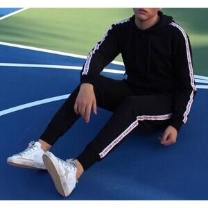 Brooks Marks Joggers Recycled Cotton Heavyweight Logo Unisex Sweatpants Black S